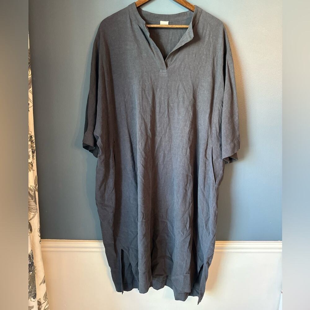 Poetry‎ linen blend charcoal kaftan